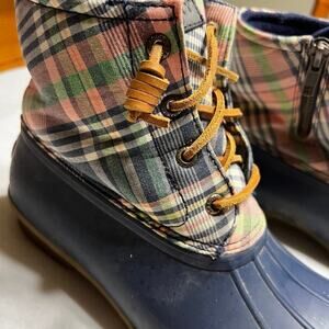Sperry saltwater, rain boots with fleece lining, women's size 7